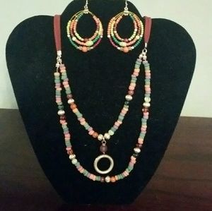 Necklace and earrings